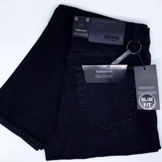 Celana Jeans Pria Hitam Stretch Slim Fit Zg Boss Bla #Jinspriakualit
