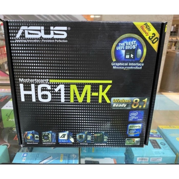 Terlaris Motherboard Asus H61M-K Socket 1155