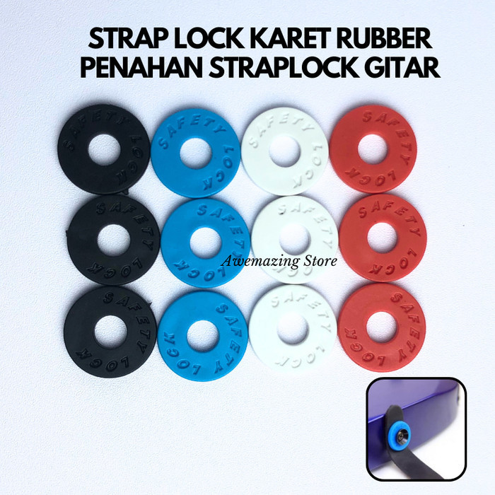 Strap Lock Gitar Karet / Penci Safety Lock Strap Gitar Anti Slip