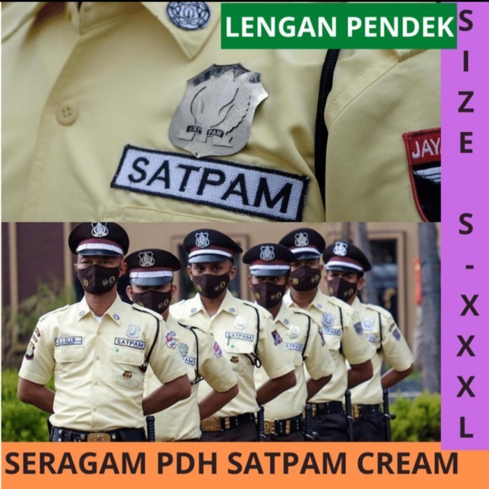 Seragam Pdh Satpam Cream Terbaru 2022, Setelan Security Cream Terbaru