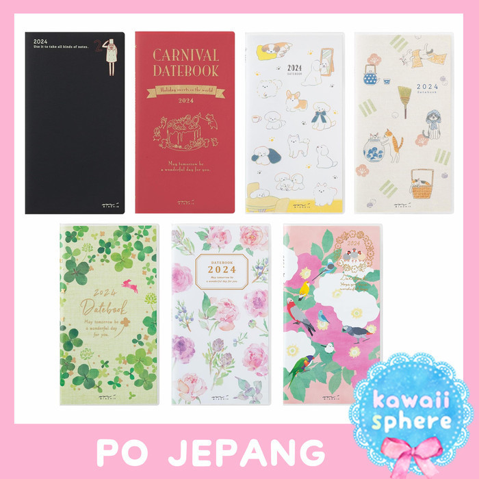 

BARANG TERLARIS Midori 2024 Datebook Pocket Size Diary MD Planner 2024