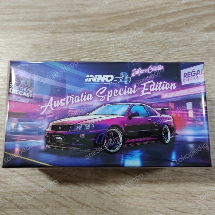 PROMO INNO 64 NISSAN SKYLINE R34 Z-TUNE PURPLE ENDGAME AUSTRALIA TERMURAH