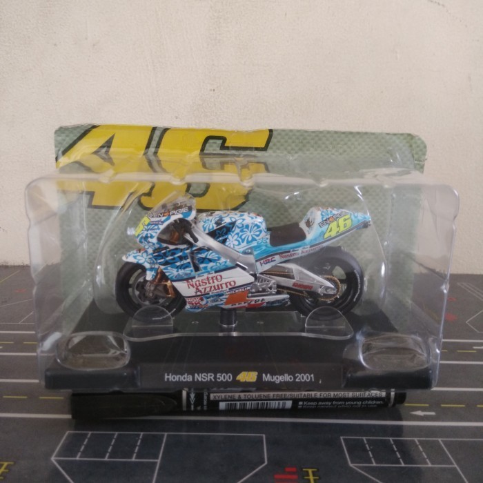 HOT SALE DIECAST MOTOGP HONDA NSR500 ROSSI MUGELLO 2001 SKALA 18 BY LEO MODELS TERMURAH