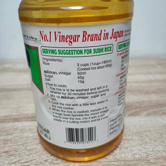

Mizkan Suehiro Su 1.8L - Cuka Beras Fermentasi Grain Vinegar Sushi JS
