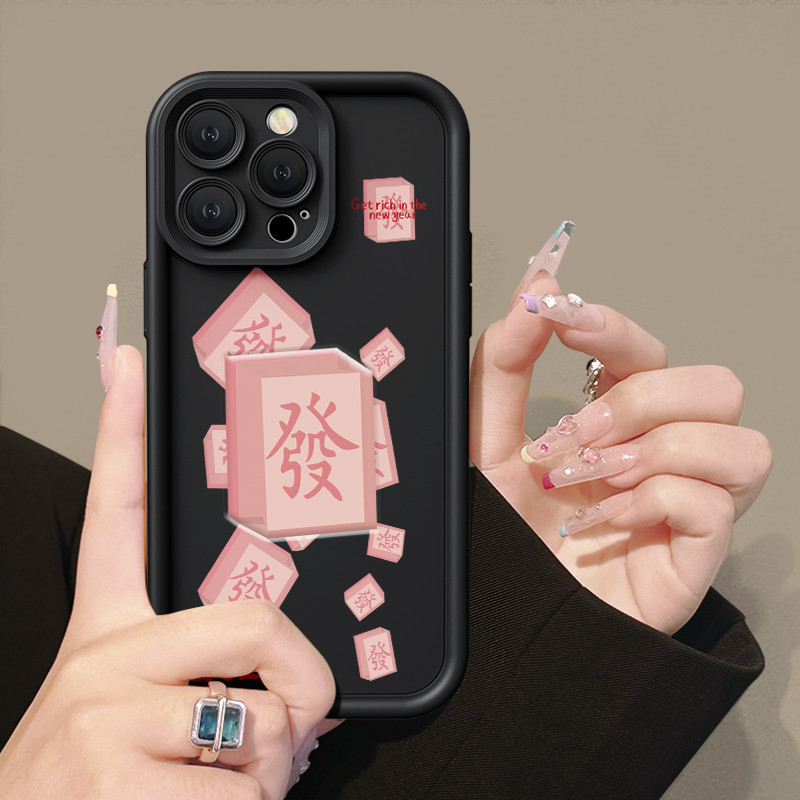 Powder Mahjong Hair Case For OPPO A15 A16 For A57 A17 A52 A53 A54 A5 A18 A38 Soft Case For A7 A78 A58 A74 A78 A9 A76 A1 A94 Casing For RENO4 5 6 7 8T 7z F9 Pro Fullcover Case a5s a95 5g 4f hp 2020 reno a92 5f 4 a98 a55 f 8 kesing softcase cesing a17k 4g