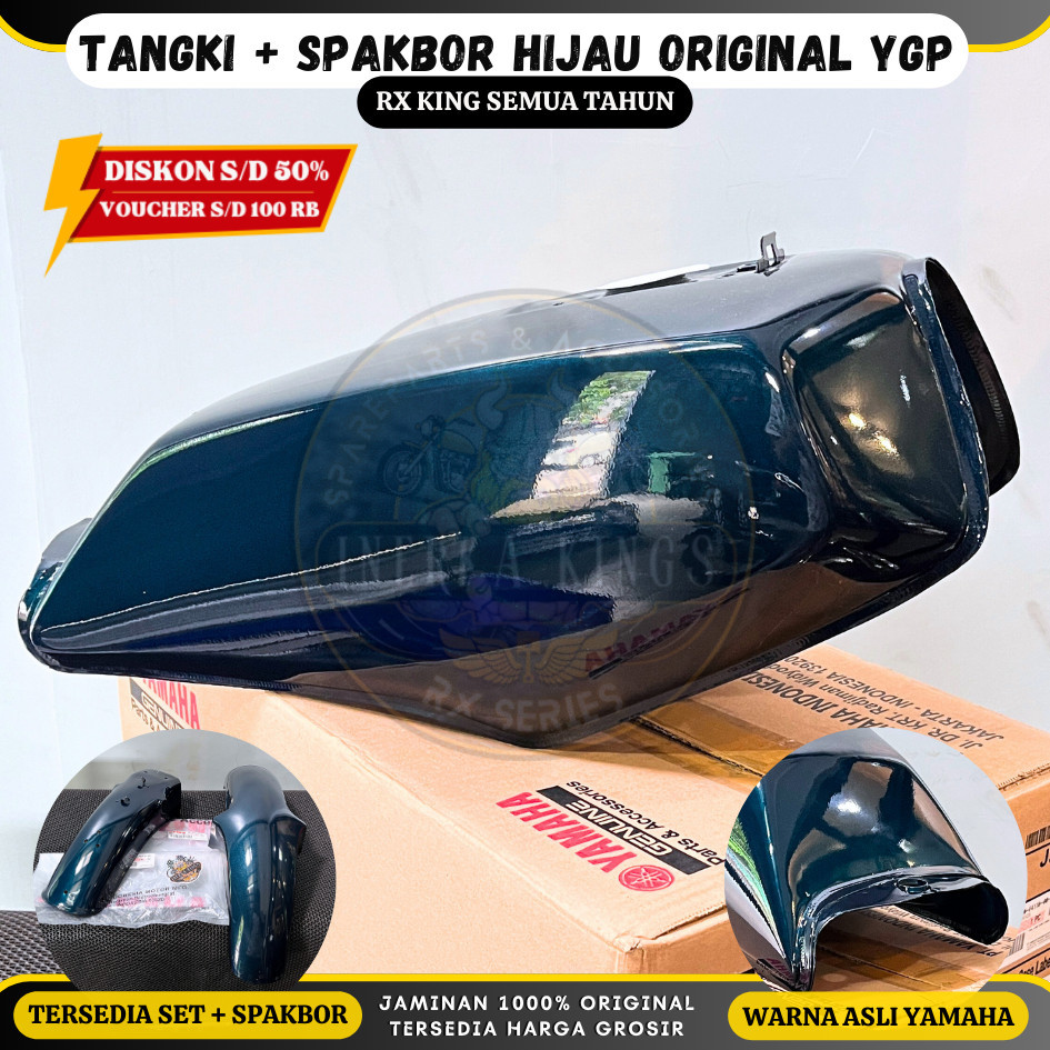 Tangki Polos Dan Spakbor Depan Belakang Rx King Hijau - All Original 29N-F4110-00-P1 3M5-F1610-01-P0