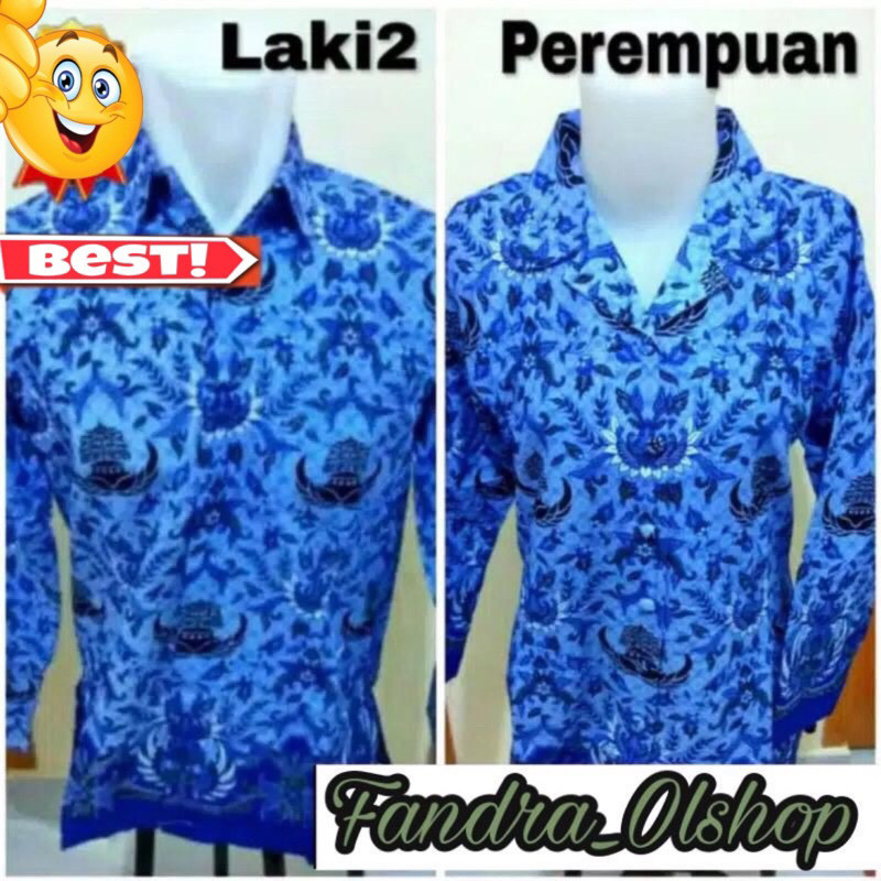 [FRESH STYLE] GET IT NOW Baju Seragam Batik KORPRI PNS Pria Wanita Berkualitas. Kualitas Terbaik 