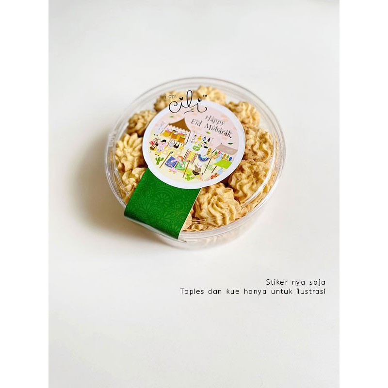 

*$*$*$*$] (SIF067) stiker lebaran lucu untuk toples 500gr (uk 8x15cm)