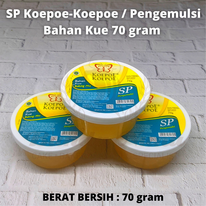 

Sp Koepoe-Koepoe / Pengemulsi Bahan Kue 70 Gram