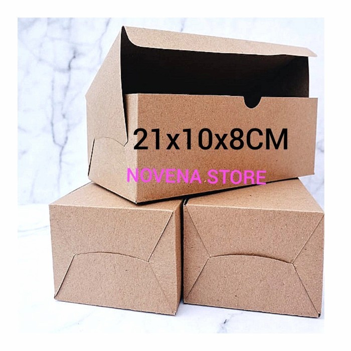 

Kotak Dus Kue Brownies Lu Gulung Laminasi Bahan Kraft 21X10X8Cm