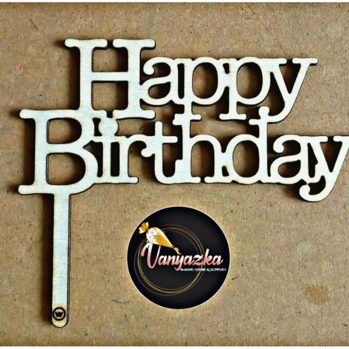 

Cake Topper/Hiasan Kue Birthday Bahan Kayu/Wood