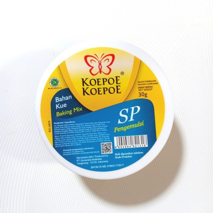 

Sp Koepoe Pengemulsi - Bahan Kue 30Gram Per 1 Pcs