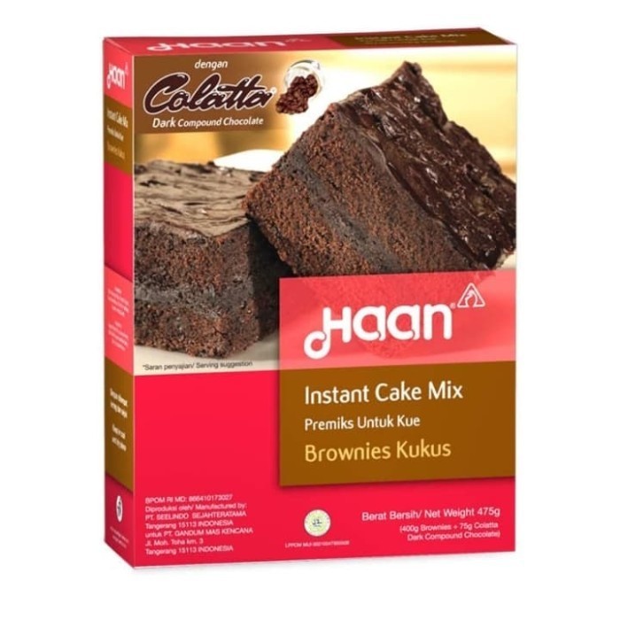 

Haan Cake Mix Brownies Kukus 475G Bahan Kue Bronis Brownis