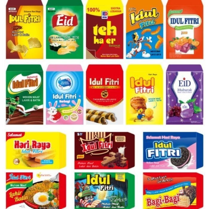 

Amplop Lebaran Isi 10 Unik Bentuk Snack Makanan Thr Angpau Angpao Rama