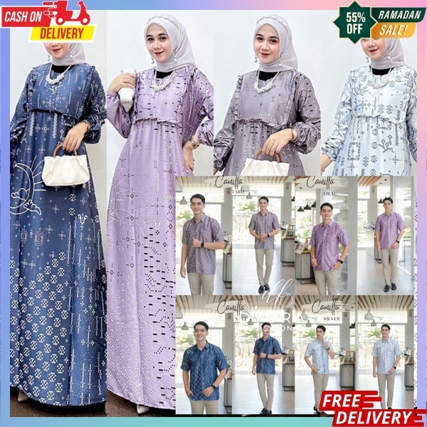 Baju Lebaran Couple Games Sarimbit Kondangan Capel Mewah Ghamis Copel Premium Buju Muslimah Bj Coupl