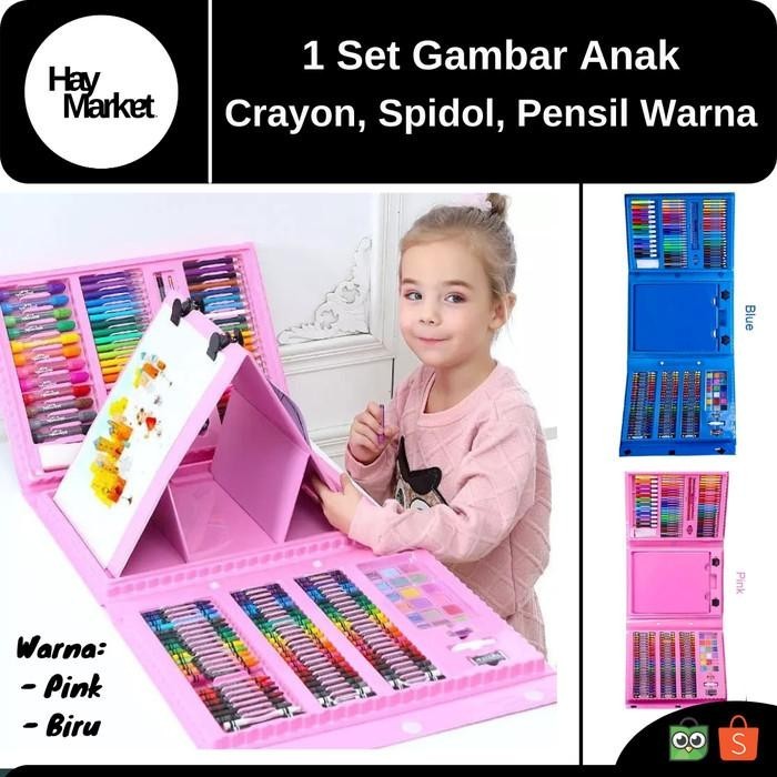 

Crayon Spidol Pensil Warna Set Anak Alat Melukis Mewarnai Gambar 208Pc