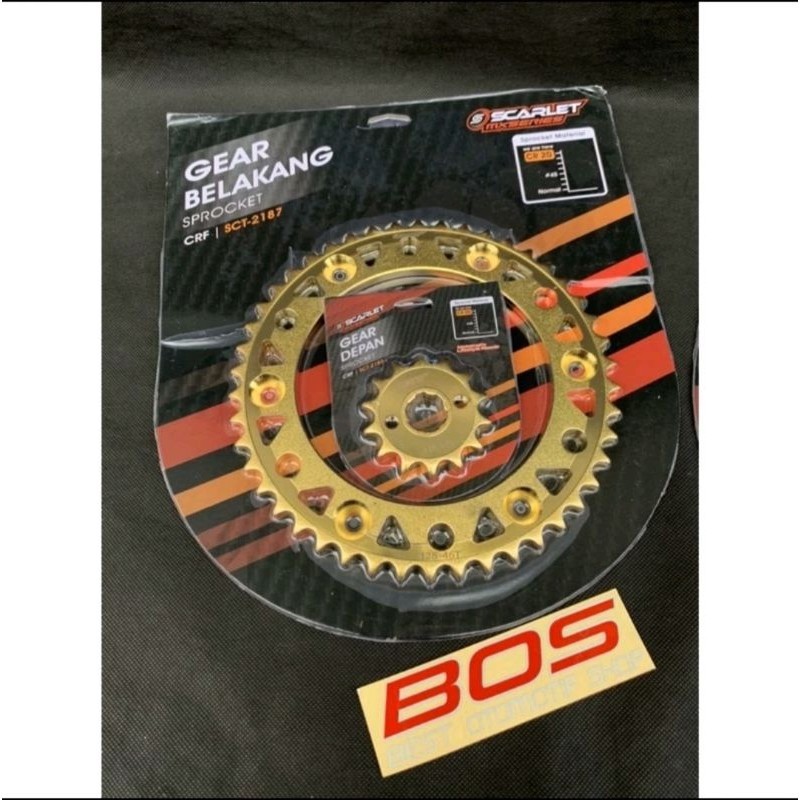 GEAR SET  depan belakang crf 150 gear set depan belakang scarlet crf 150
