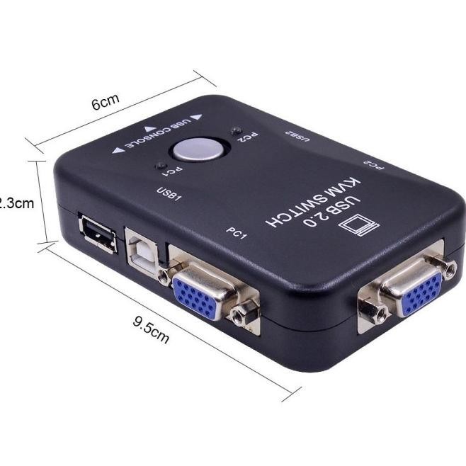 Promo [] 2 Port Vga Kvm Switch, 2 In 1 Out Switcher Usb 2.0 Kvm Switch | Tokohidayatullahya
