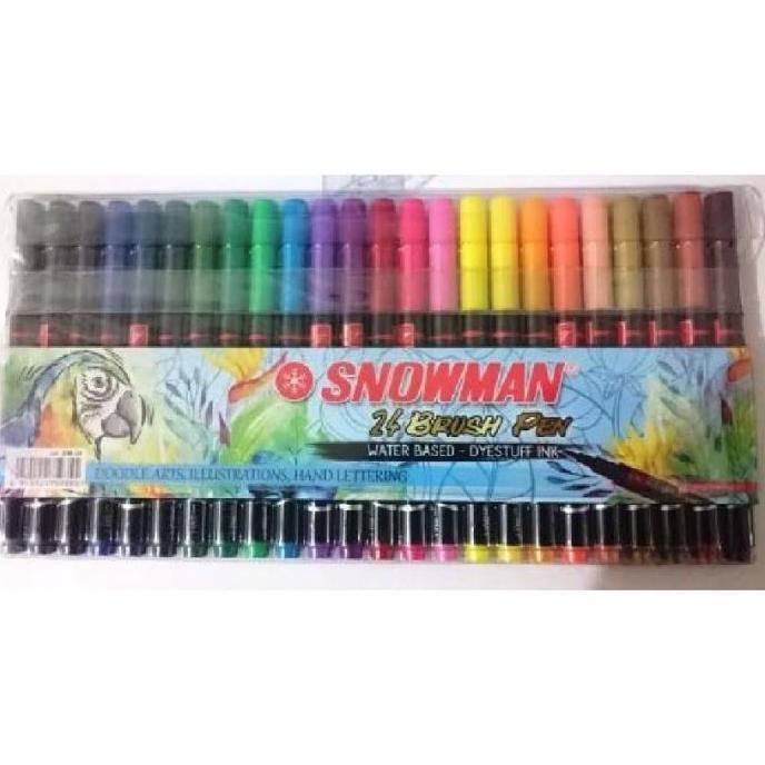 

[Set] Brush Pen Snowman 24 Warna / Pen Brush Kuas