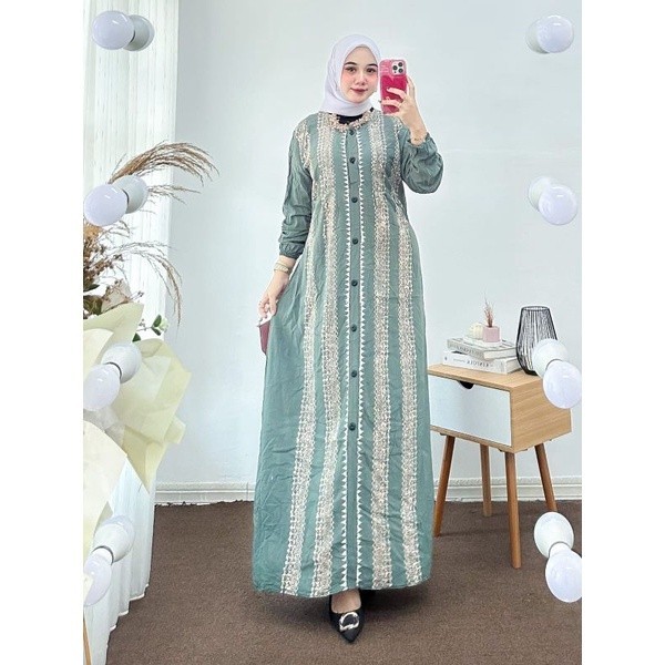 VWS GAMIS TWILL GAMIS TWILL ORI LONG DRESS GAMIS TWILL ORI PEKALONGAN MOTIF TERBARU DRESS GAMIS