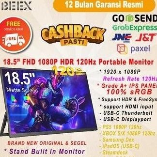 Beex 18.5" Premium Gaming 1080P 120Hz Portable Monitor Hdmi Usb C Librawolf