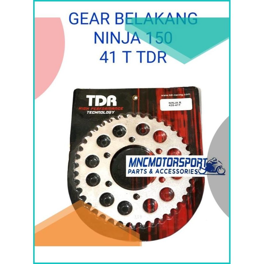 GEAR GIR BELAKANG NINJA 150 428 41 T TDR SILVER 16novz3 tools n parts