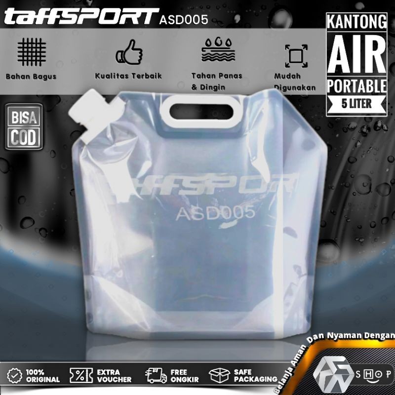 Kantong Air Portable Water Bag 5 Liter/10 Liter_Jerigen Wadah Air Lipat_TaffSPORT- ASDO05