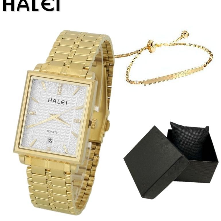 {JAM} 84. MAXCO WATCHES HALEI ORIGINAL ANTI AIR JAM TANGAN WANITA / PRIA TALI RANTAI BONUS GELANG DA