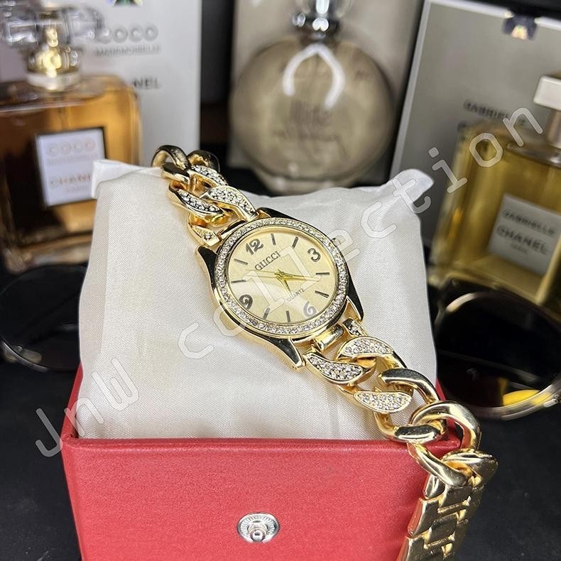 {JAM} Jam Wanita Elegan Mewah Cassual Terbaru  Import Korea Fashion Jam Tangan Cewek Tali Rantai Kep