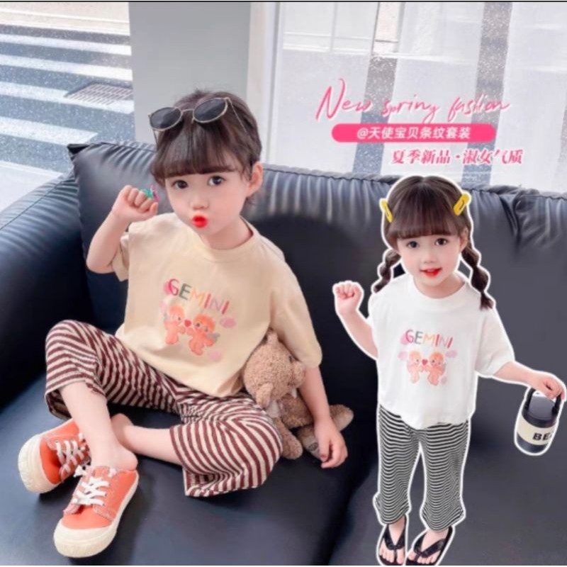 Setelan Celana Panjang Kulot + Kaos Rajut Knitt Bangkok Korean Style Premium Import anak perempuan