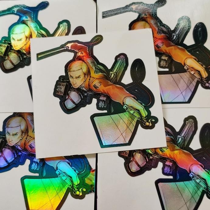 

STICKER STIKER HOLOGRAM ANIME - AOT ERWIN SIMTH - STIKER ANIME SKIA OFFICIAL