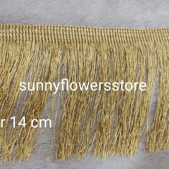 

renda rumbai gold/silver lebar 7,5 cm isi 17 yard