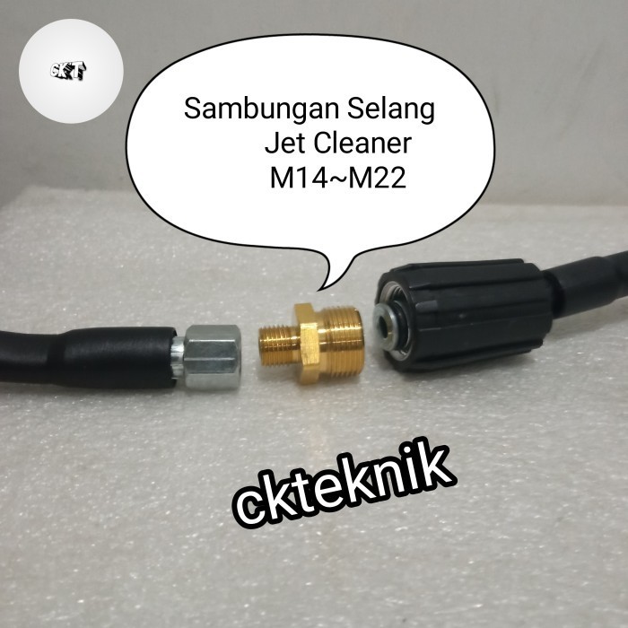 Nepel adaptor sambungan selang jet cleaner drat M14~M22 penyambung