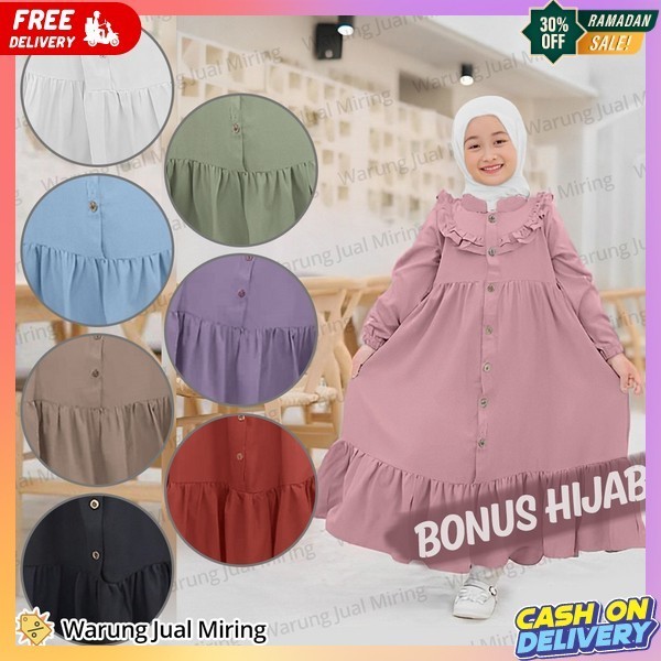 Ghamise Perempuan Umur 1 Sampai 15 Tahun Ghmis Lebaran Anaj Baju Muslim Dres Idul Fitri Kids Ghamus 