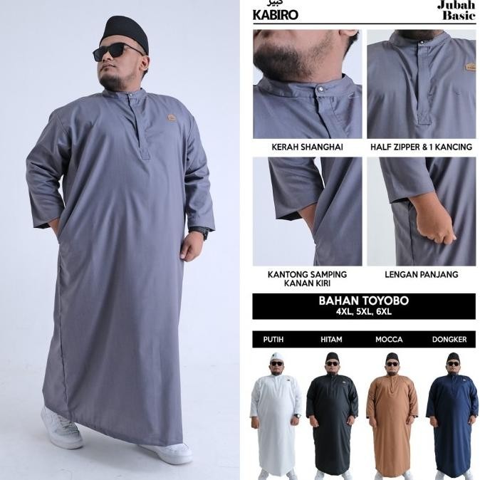 Gamis Jubah Jumbo Big Size 4Xl 5Xl 6Xl Kabiro Jubah Lengan Panjang