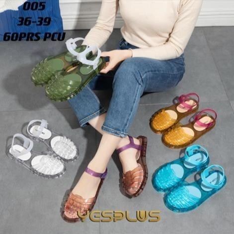 Sepatu Sandal Wanita Viral Bahan Jelly Karet Bening Kualitas