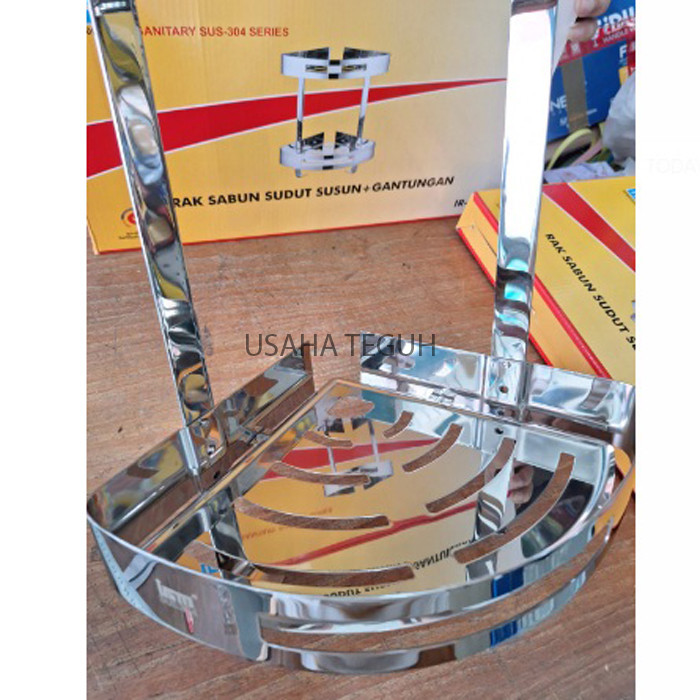 Rak Sabun Kamar Mandi Sudut Susun + Gantungan SUS 304 IGM IR-042