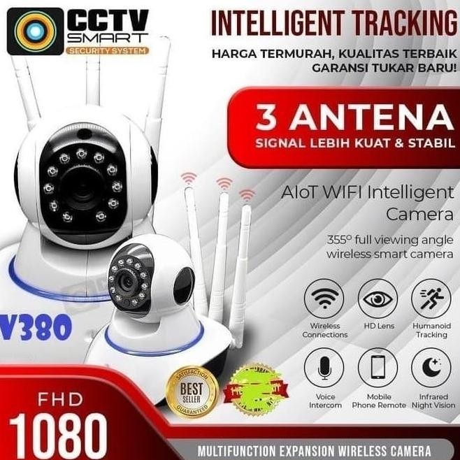 Ip Camera Cctv Wireless Wifi 3 Antena V380 - Kenji Shop Softneon