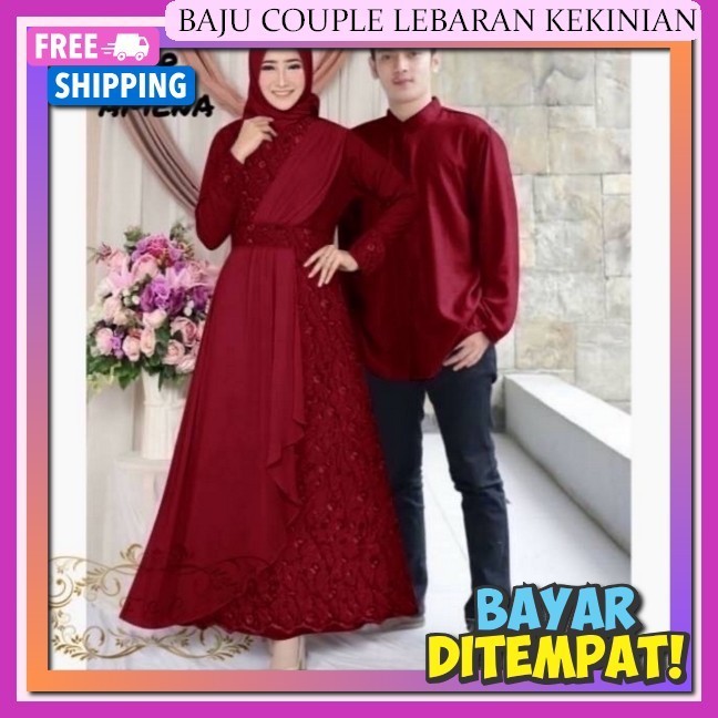 Gamis Capelan Suami Istri Jumbo Bju Gamiz Sarimbitan Pasutri Dress Ied Raya Terbaru 2024 Gamis Coupl