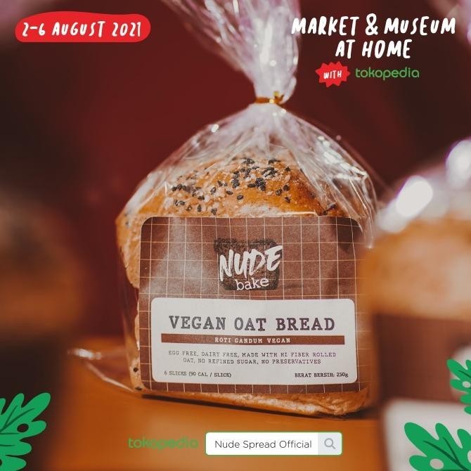 

New Nude Bake Oat Bread (Roti Tawar) Vegan, Egg Free & Dairy Free 250G Pengiriman Cepat