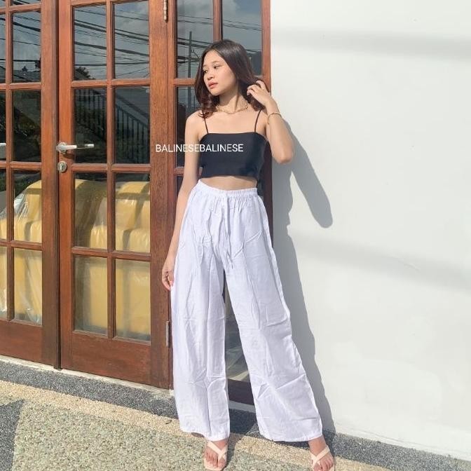 Celana Panjang Kulot Kolor Wanita Rayon Polos Bali Nyaman Di Pakai - Kulot Kolor Lose Pants XL Promo