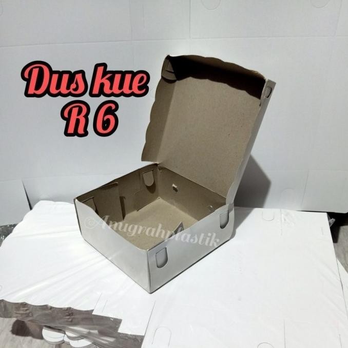 ~~~] Dus Roti R6 / Kardus Kue putih polos kotak uk 15.5 x15,5 x 7 PER 10 bj