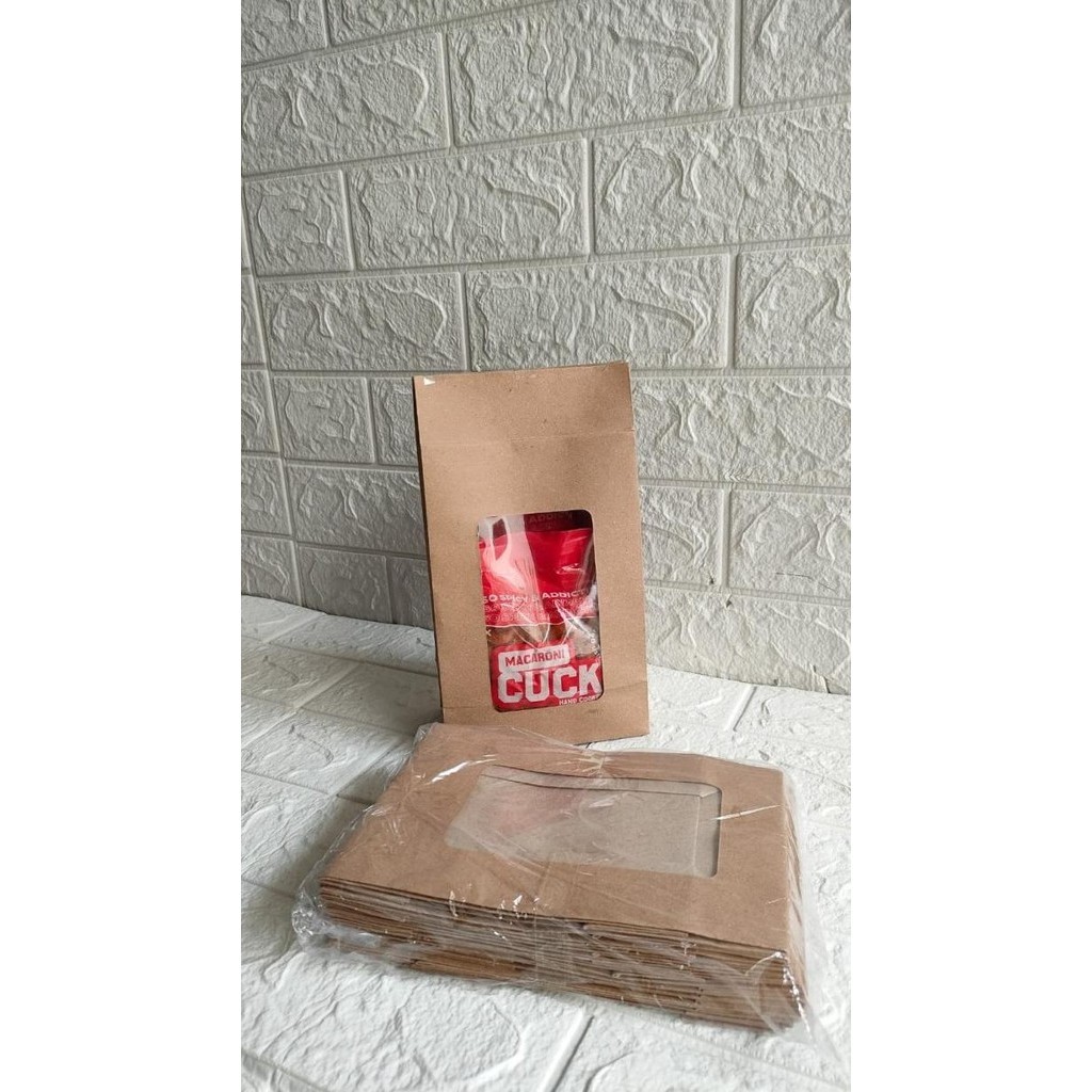 

populer] Paper Bag coklat mika / Kantong roti jendela 13 x 7,5 x 23,5 cm