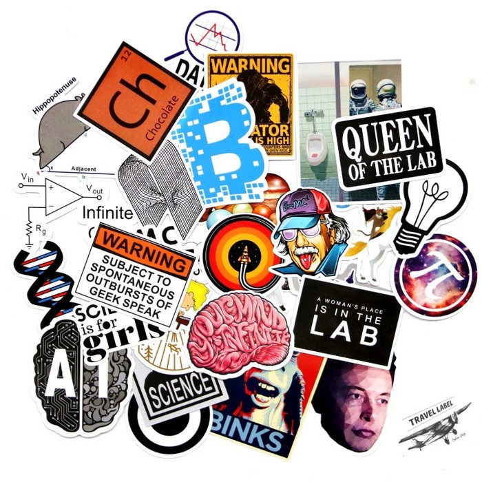 Terbaru Sticker Laptop 30 Pcs : Science Ipa Biologi Fisika Apple Macbook Promo Terlaris