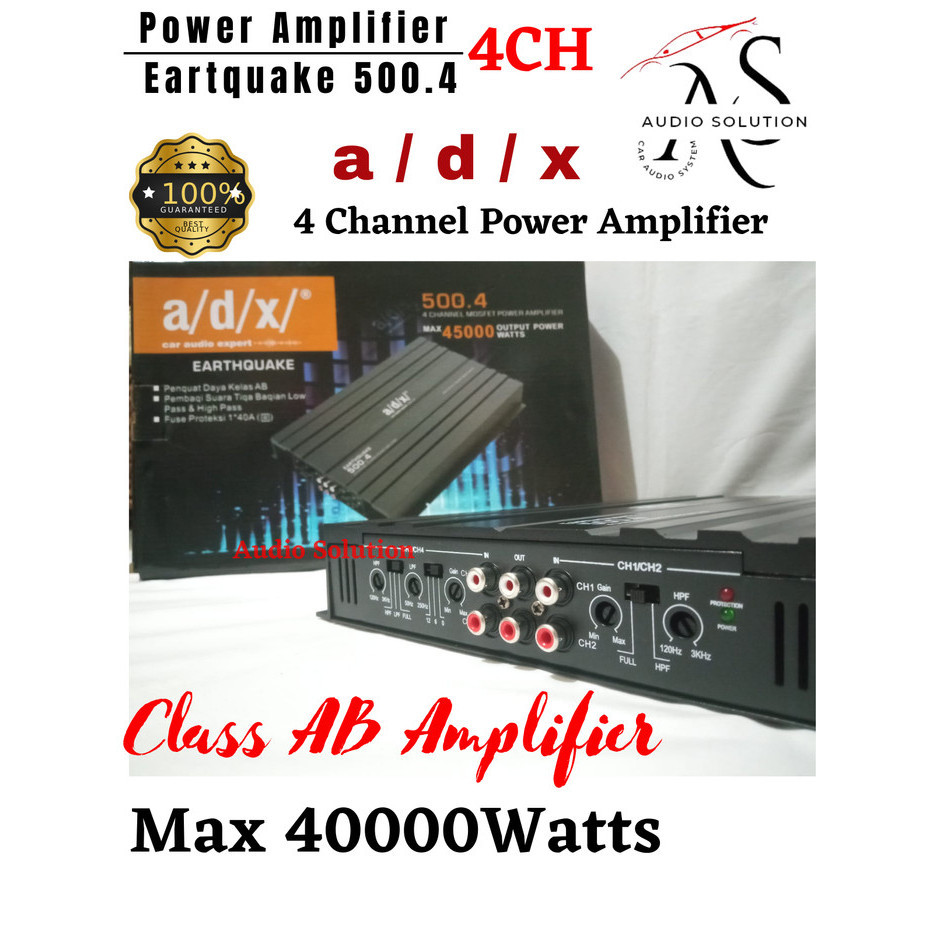 Power Amplifier Mobil Adx Earthquake 500.4 Max Power 45000 Watts 4Ch M