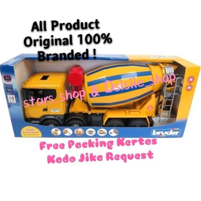 Terbaru Bruder Cement Mixer Truck Molen Yellow Original / Mainan Truk Semen Promo Terlaris