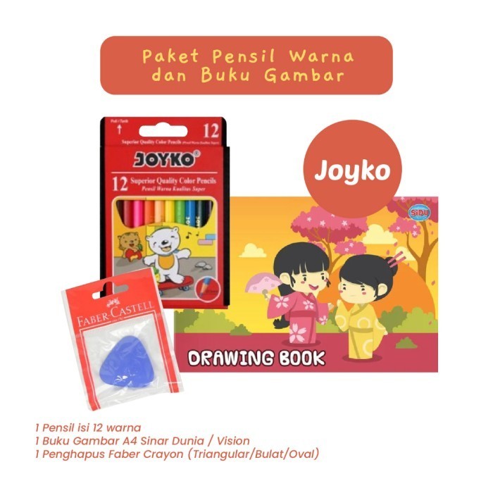

Mudah Paket Pensil Warna Buku Gambar A4 Back To School Promo