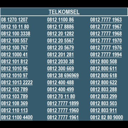 NOMOR CANTIK SIMPATI 10 DIGIT TELKOMSEL 4G 5G KWARTET 7 RATUSAN  SV01