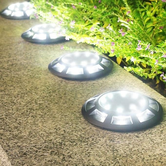 Limited - Lampu Taman Solar 8 Led Bulat Tancap Taman Outdoor Solar Garden Lamp - Cahaya Kuning 
