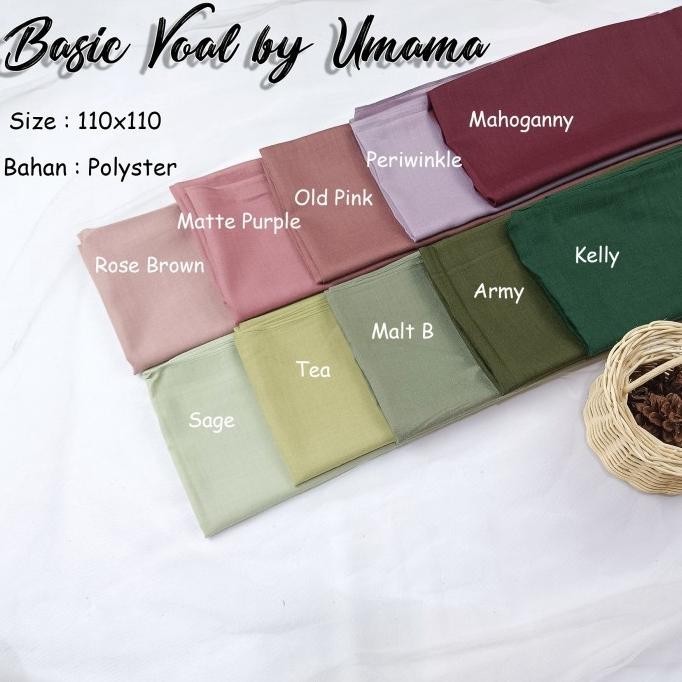 Flash Sale Jilbab Segiempat Polos Jahit Tepi Basic Voal By Umama Scarf - Hitam Terbaru